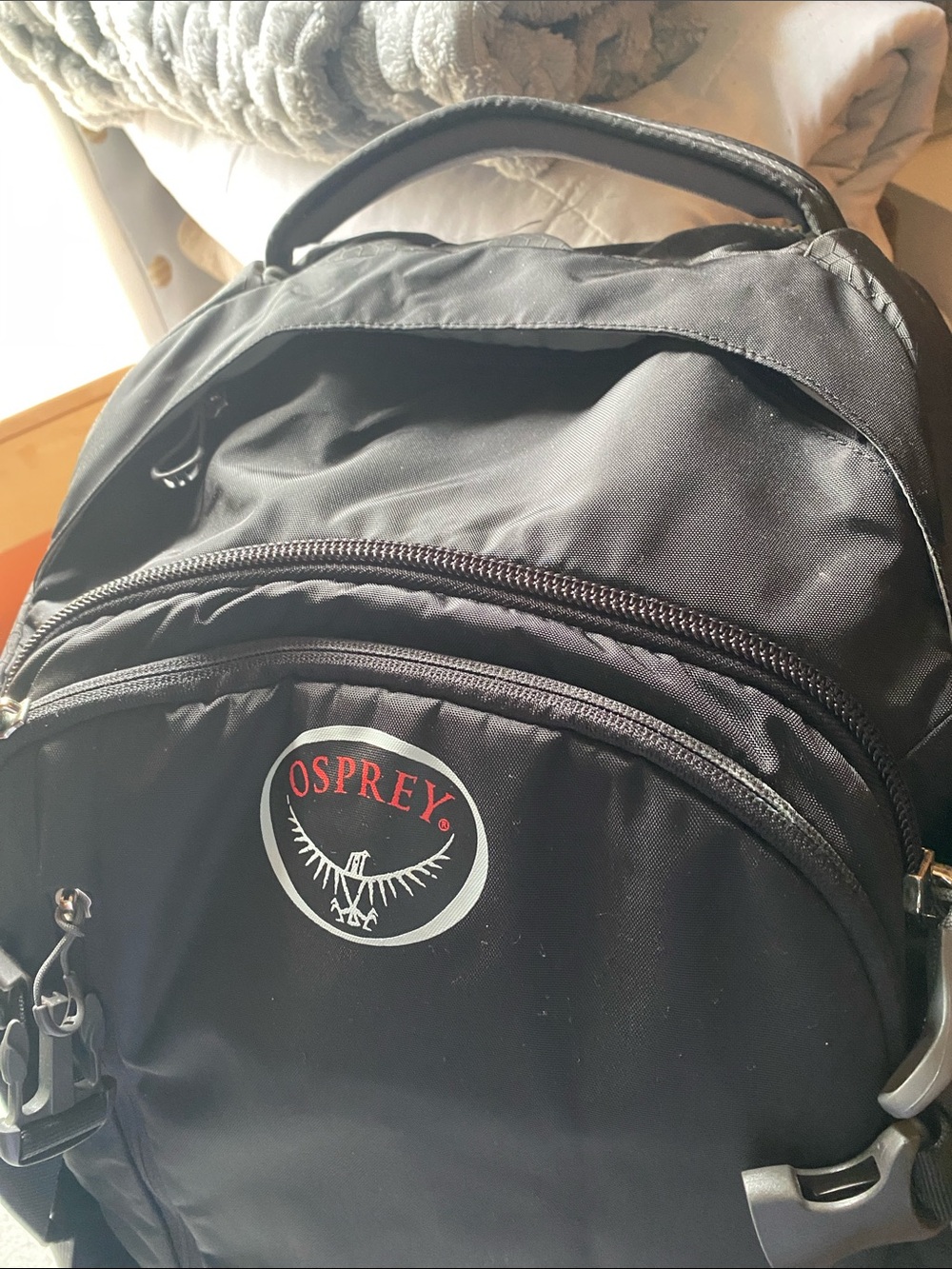 OSPREY Porter 46 Black Backpack with Gray Accents and Red Logo - Picture 4 of 15